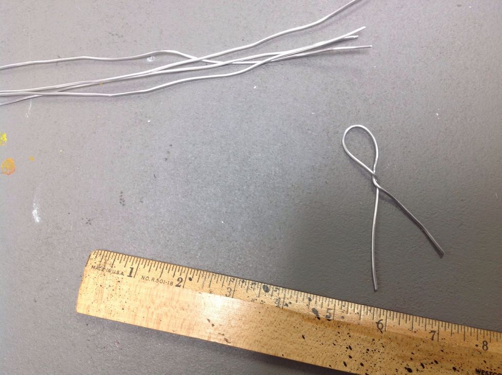 Bend smaller wire in half, and twist.