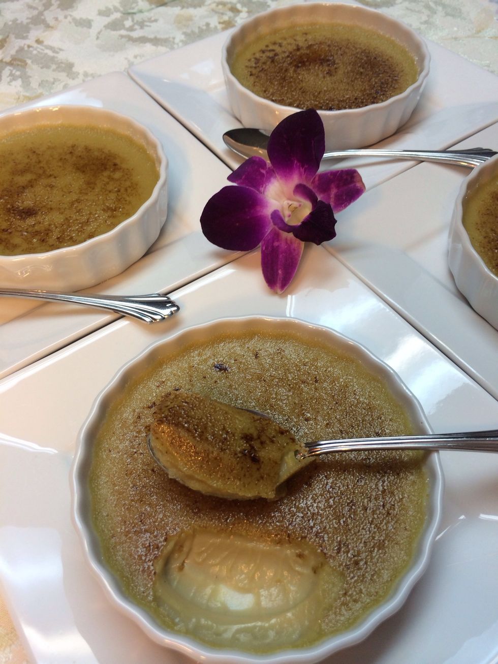 Best to serve immediately while the sugar is still hard and will "crack" when you put your spoon through the burnt sugar.