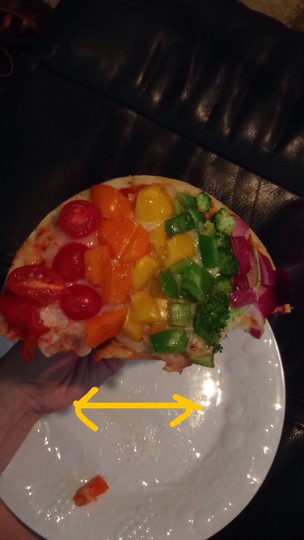 Best way to eat is to cut in half and eat from side to side like corn on the cob so you get a new veggie in every bite!