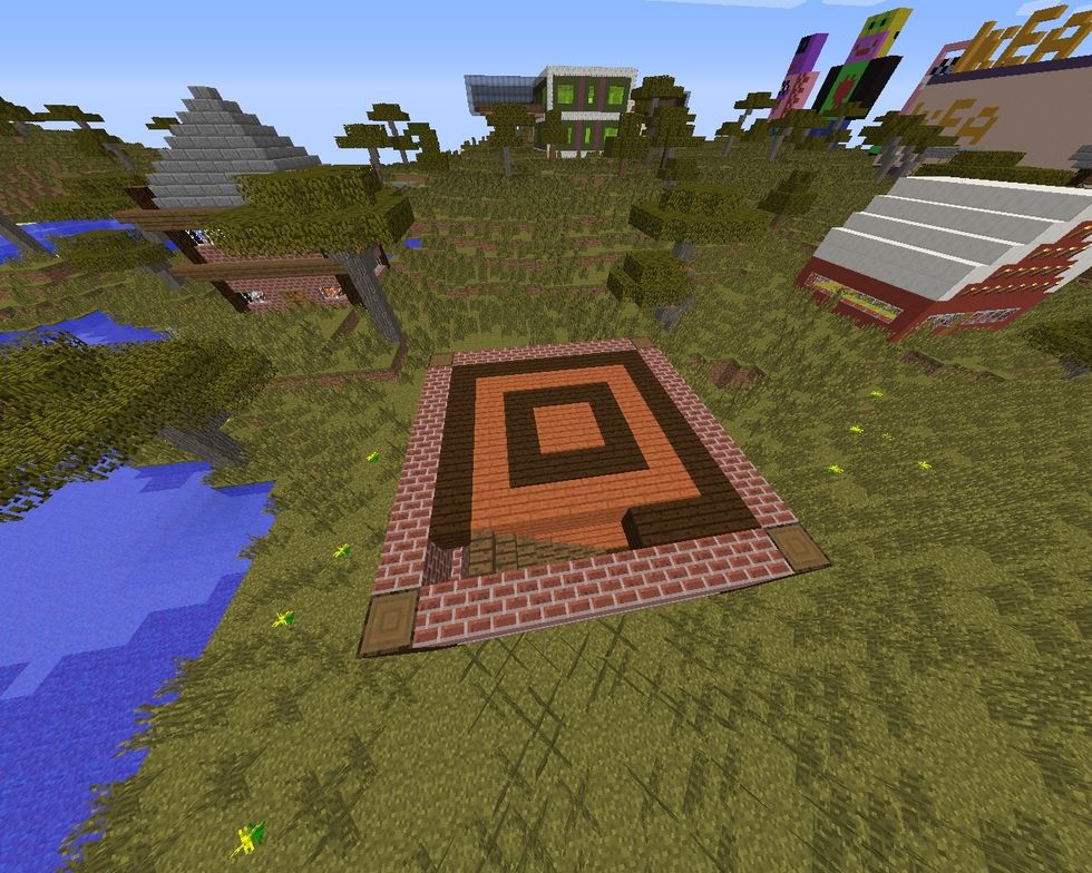 Bild the bricks 1 block higher and add a stair and a layer of wood