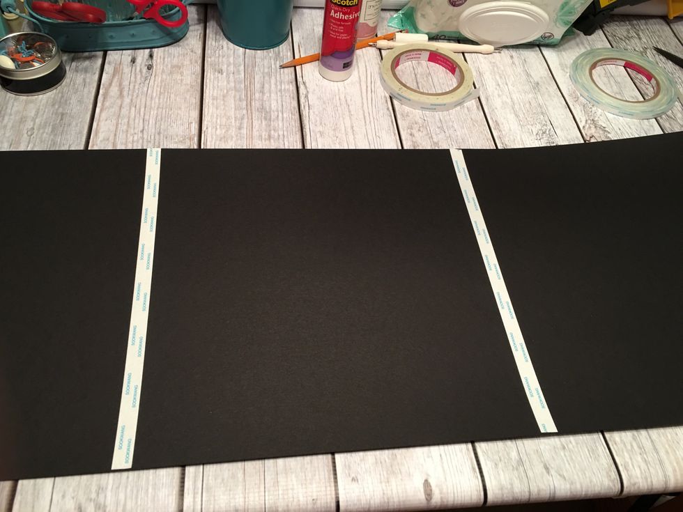 black card stock laid out