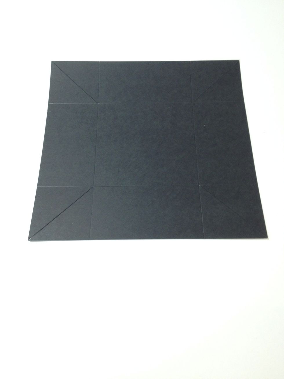 Black chipboard score the line 2 1/2'-4 5/8'-2 1/2' square