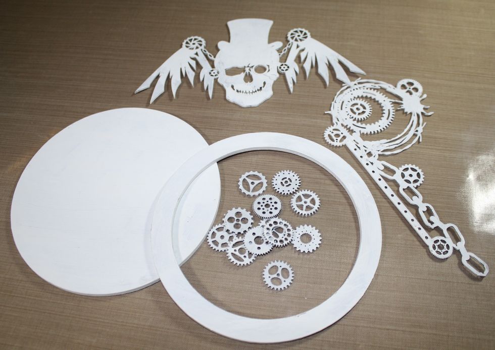 Black gesso can also be used in place of the white.