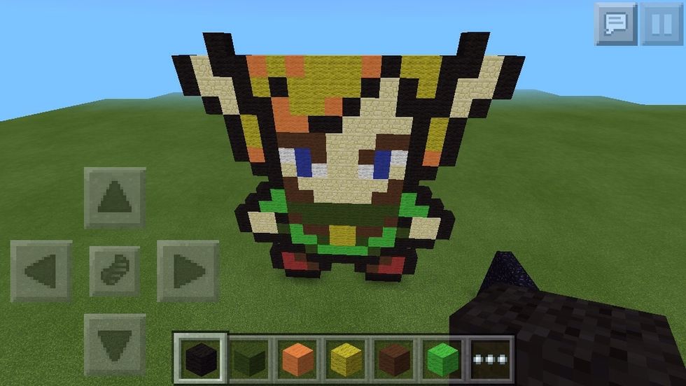 Black, orange, yellow, orange, three yellows, one black, two yellows, one black.