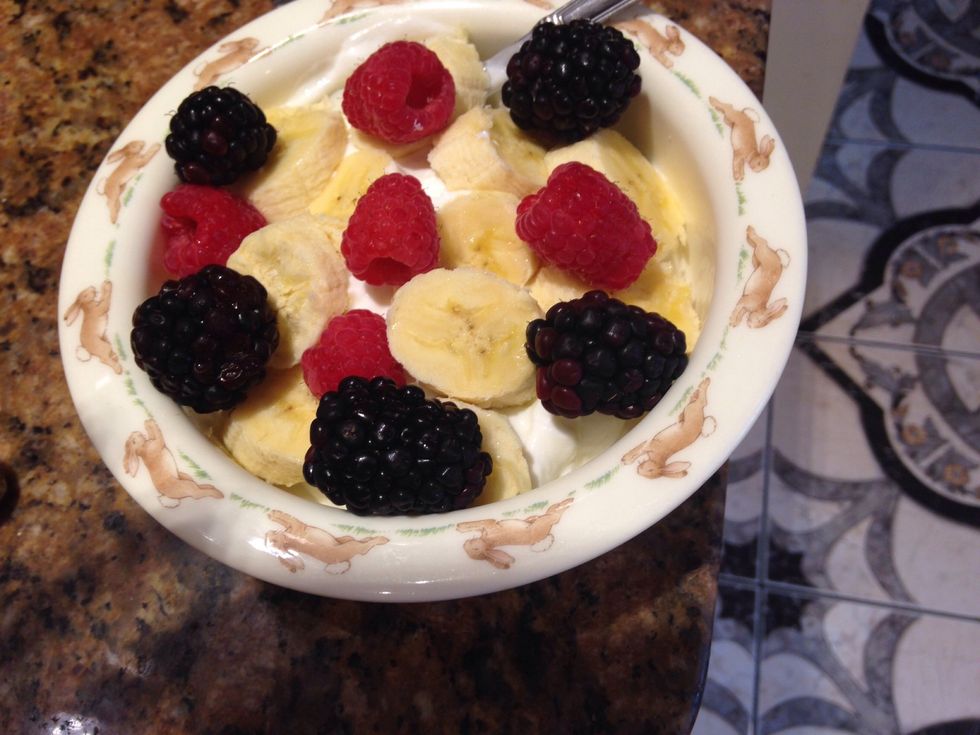 Blackberries get added in too. Maybe if you like blueberries or strawberries add them too!