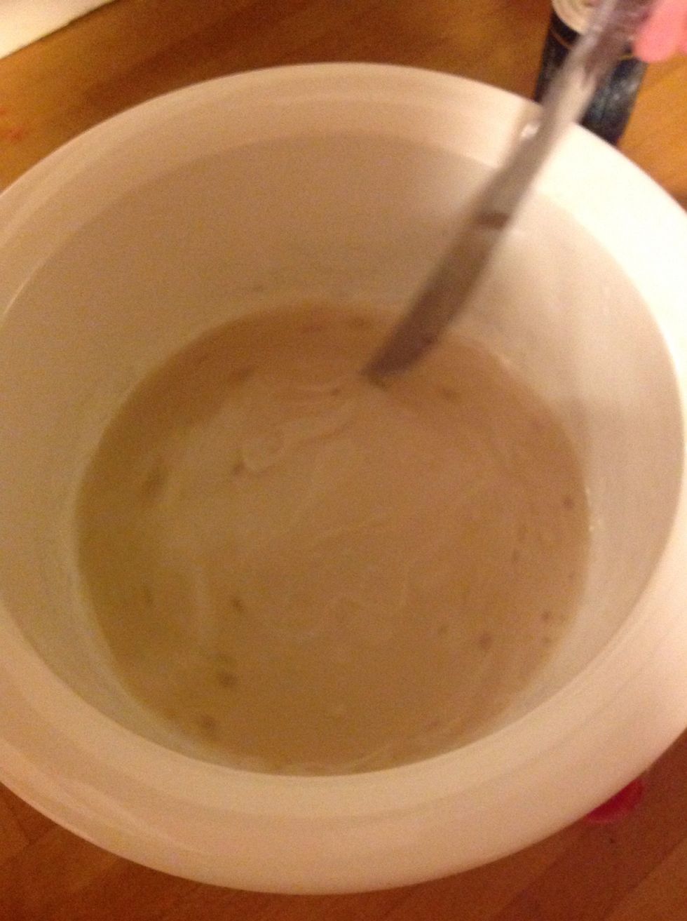 Blanda runt det. Mix it.