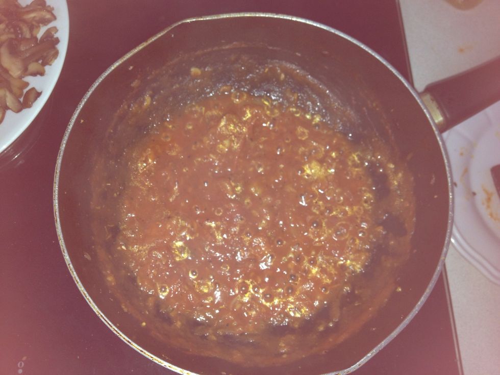 Blend a few tomatoes and saut\u00e9 with onion and galic