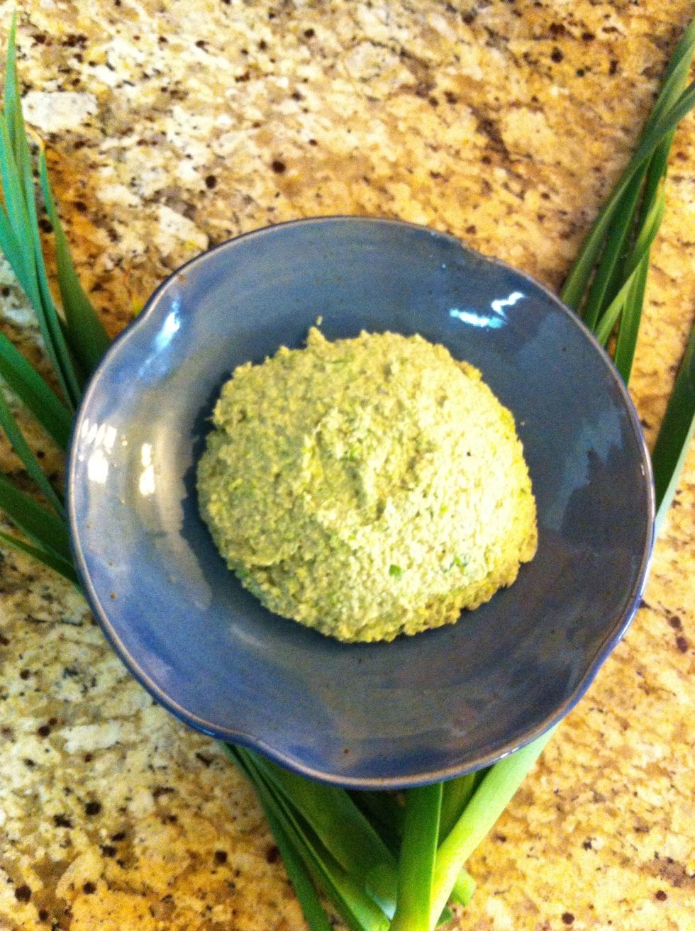 Blend all ingredients until creamy and smooth throughout. Taste to make sure you like it and add more of any needed individual ingredients until it's pesto perfecto!