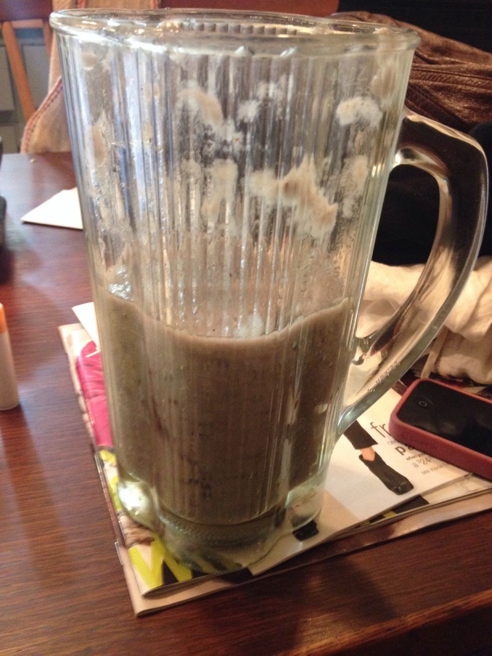 Blend baby blend! Just enough so that it is smooth. To help your blender along you may need to add in quite a bit of water.