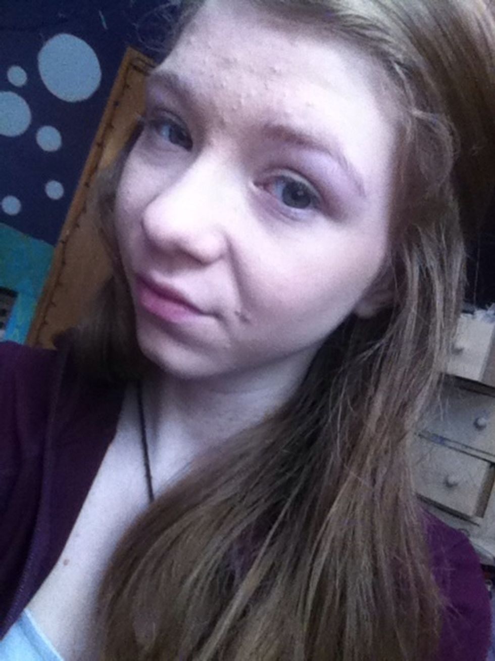 Blend! Cover any areas that weren't covered by the concealer or may need further coverage, and make sure that your skin tone is even. Carry any extra product down your neck and blend out