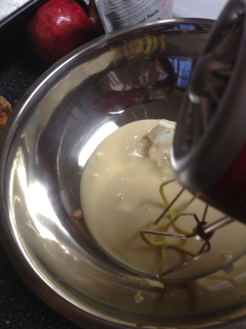 Blend cream cheese & condensed milk well