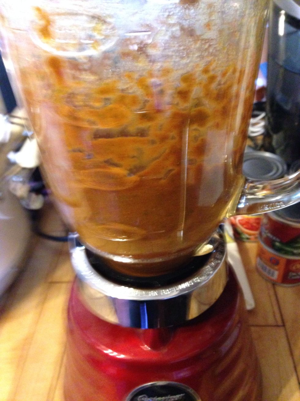 Blend everything. I pulsed the blender. If it is took thick you can add more water.