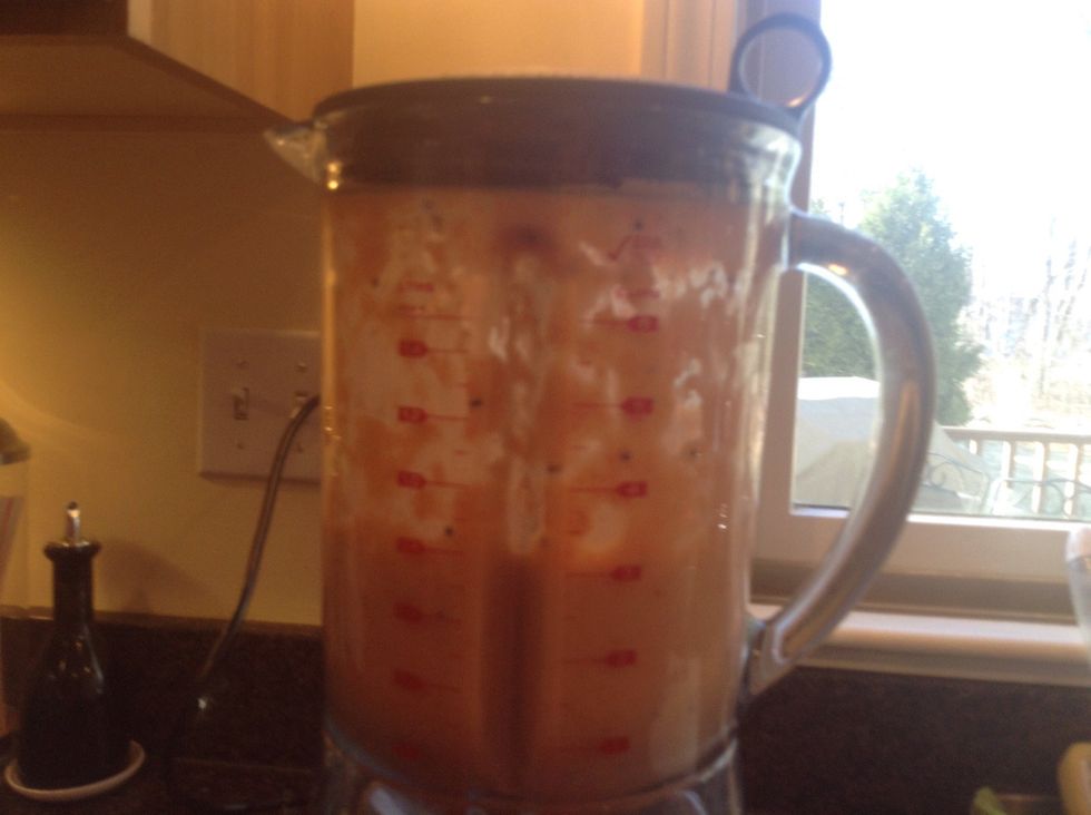 Blend everything together for 3 to 4 minutes or until the smoothie is consistent.