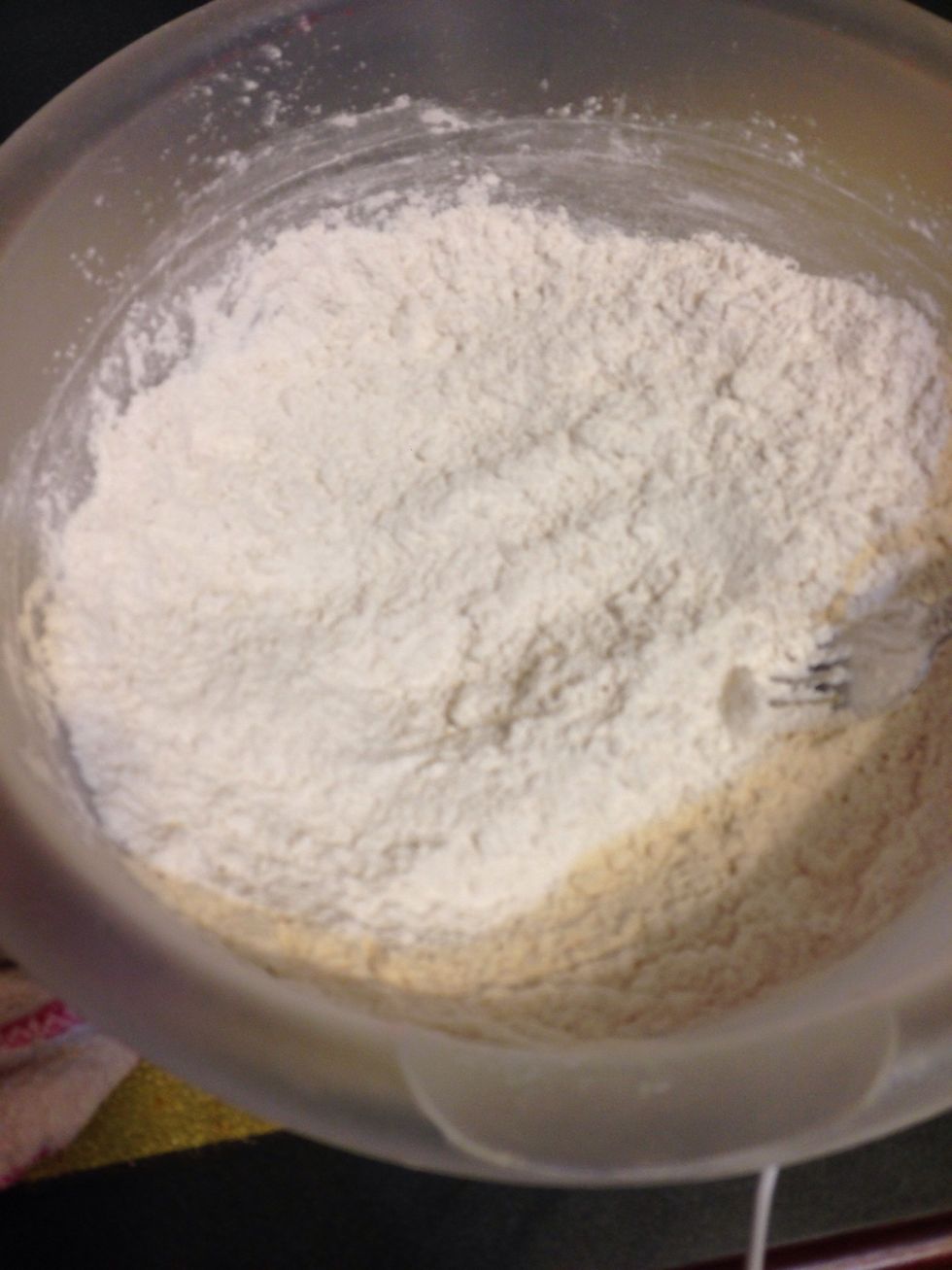 Blend flour and shortening till it looks like coarse crumbs