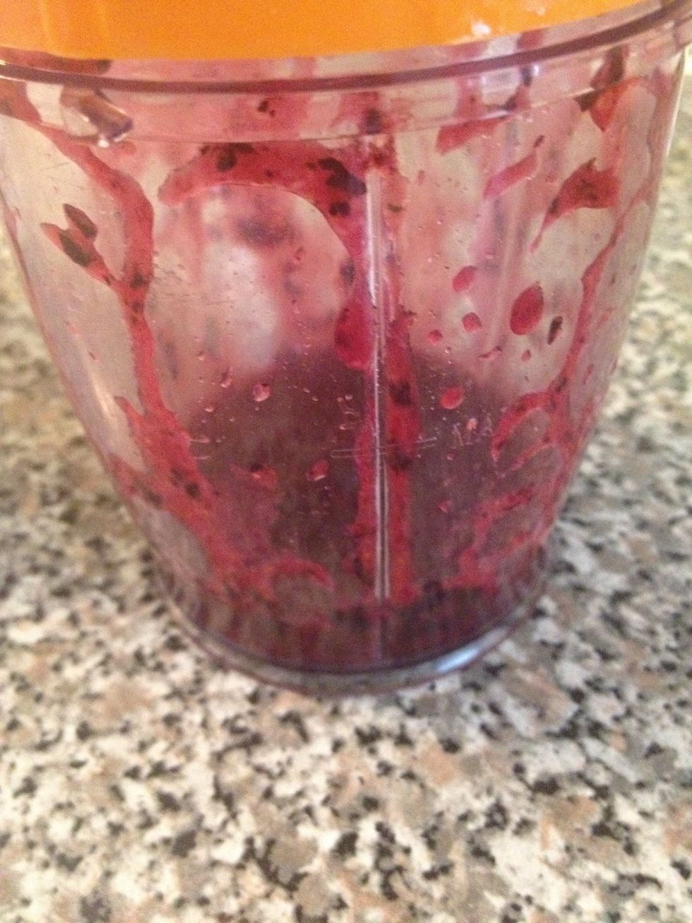 Blend for 30seconds, just enough to break blueberries down