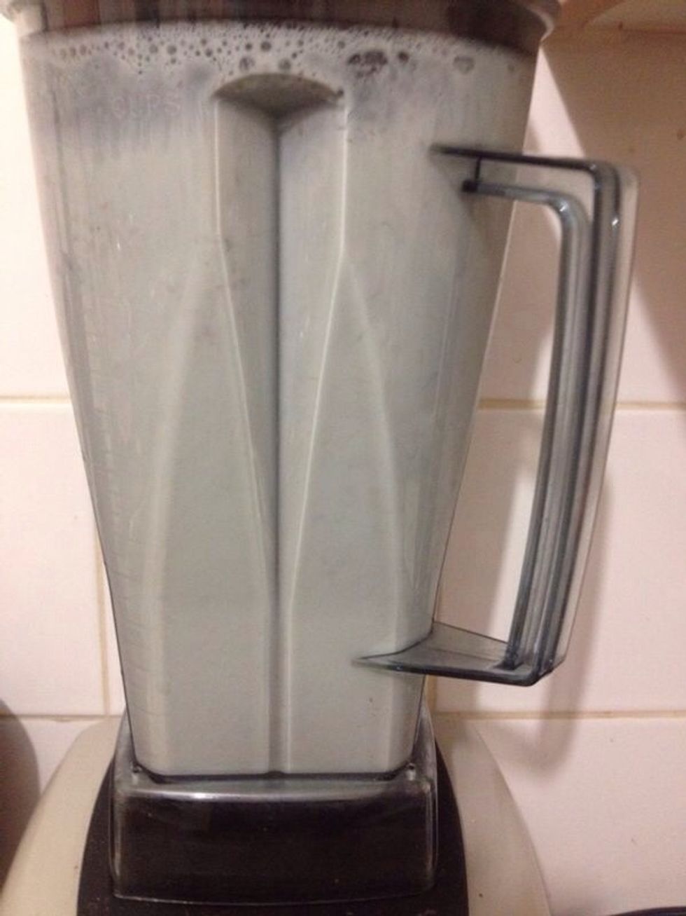 Blend for approx 1min or until almonds are shredded into fine pieces. I used a high-speed blender so timing may vary depending on blender power.