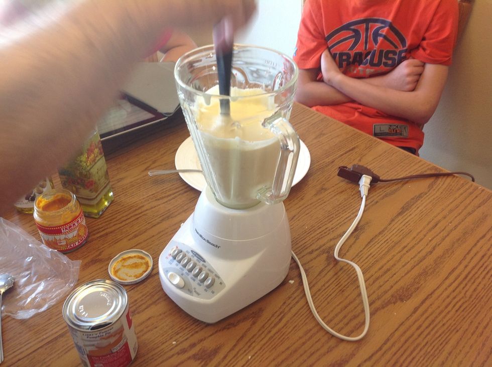 Blend in a blender.