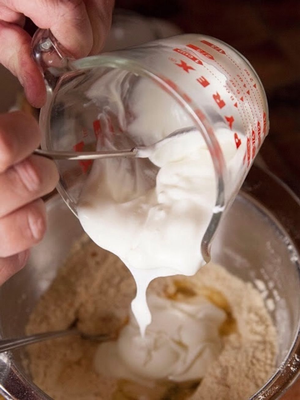 Blend in the yogurt.