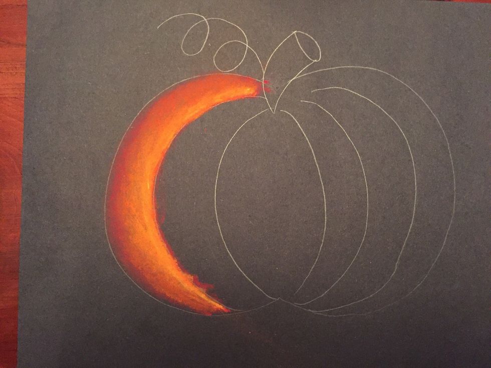 Blend into the orange.