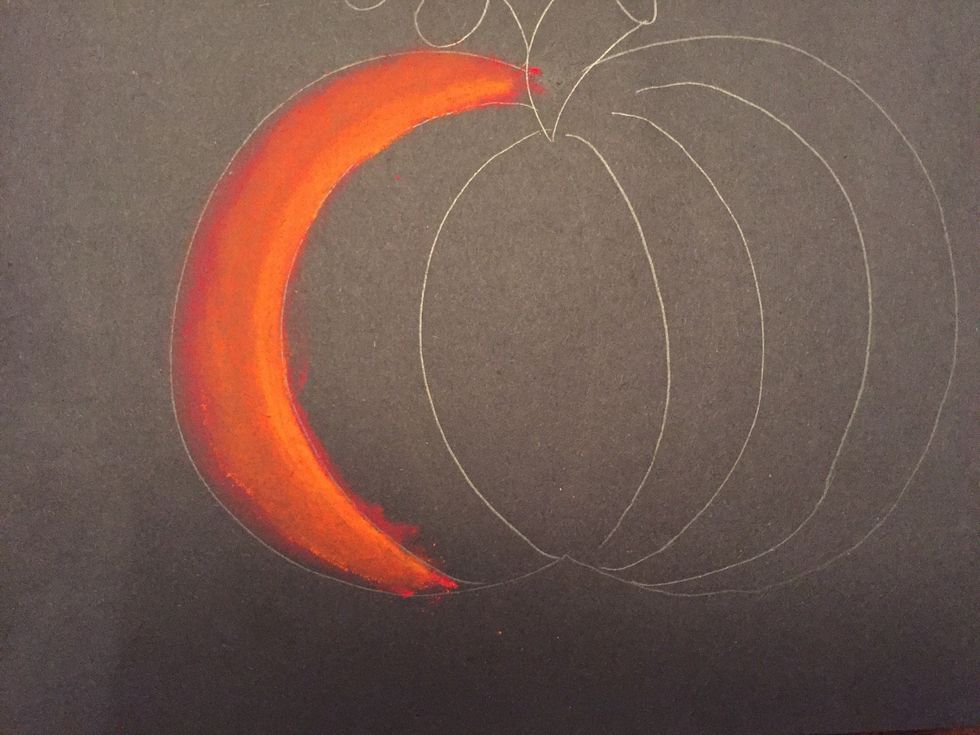 Blend into the red using your tissue.