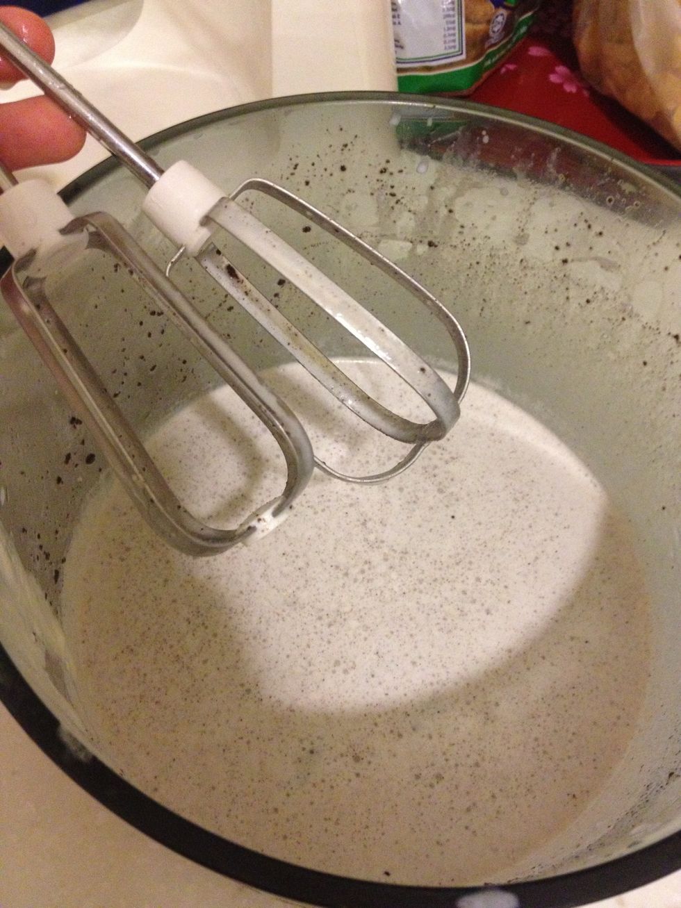 Blend it all together until smooth. Any kind of mixer will do,depending on what you have at home!