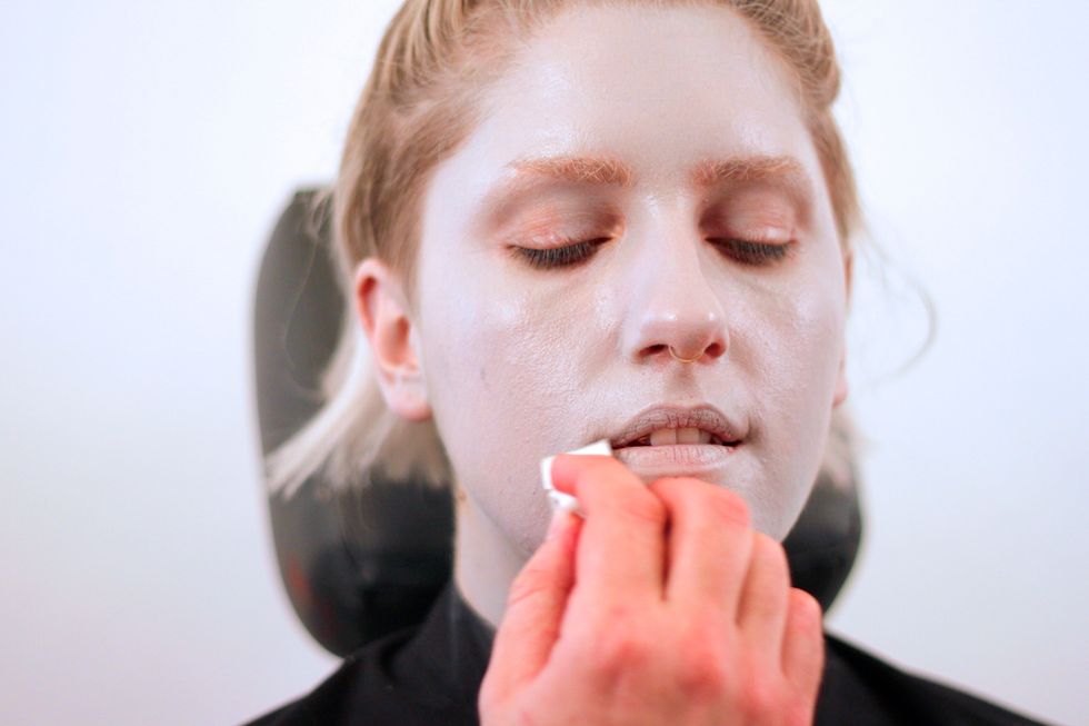 Blend it in nicely with a makeup sponge.