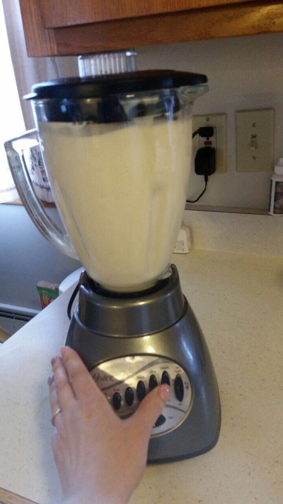 Blend it until it is smoothly dissolved