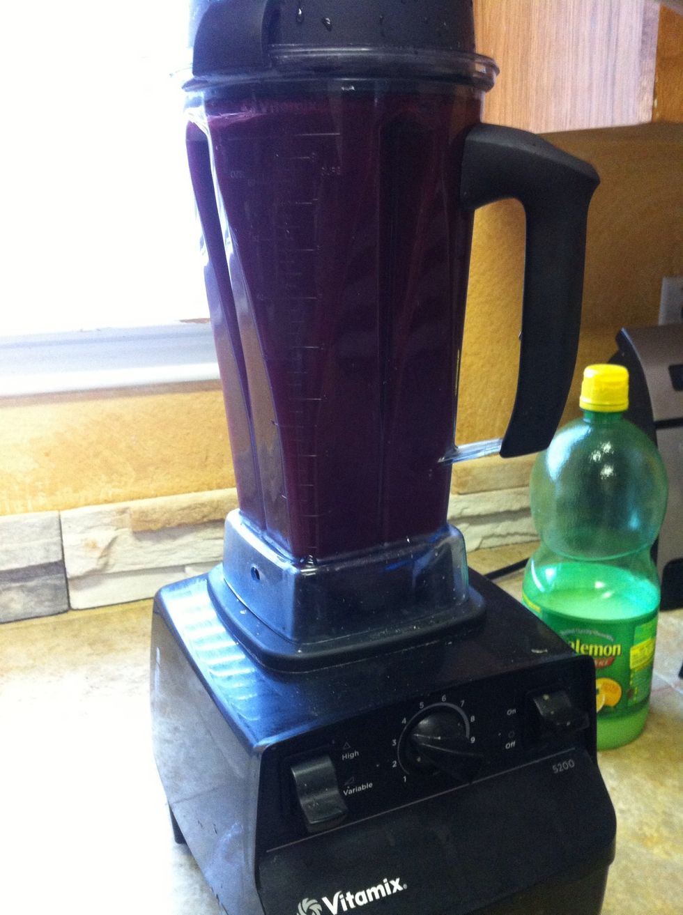 Blend lightly, just until its mixed.