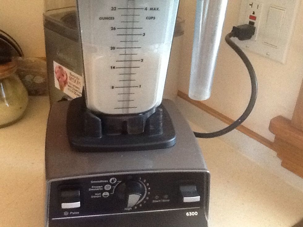Blend on low steadily increasing to high, for two minutes.