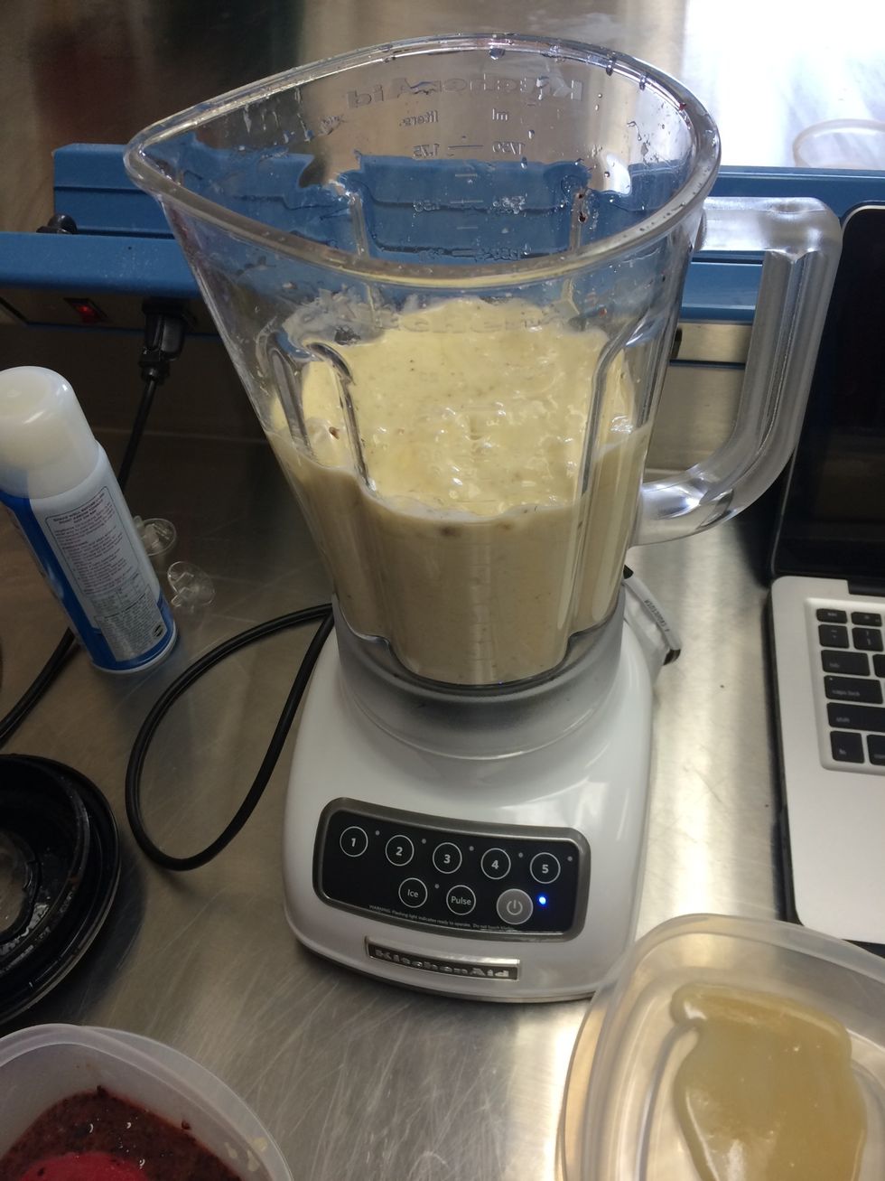 Blend the 10 bananas,
