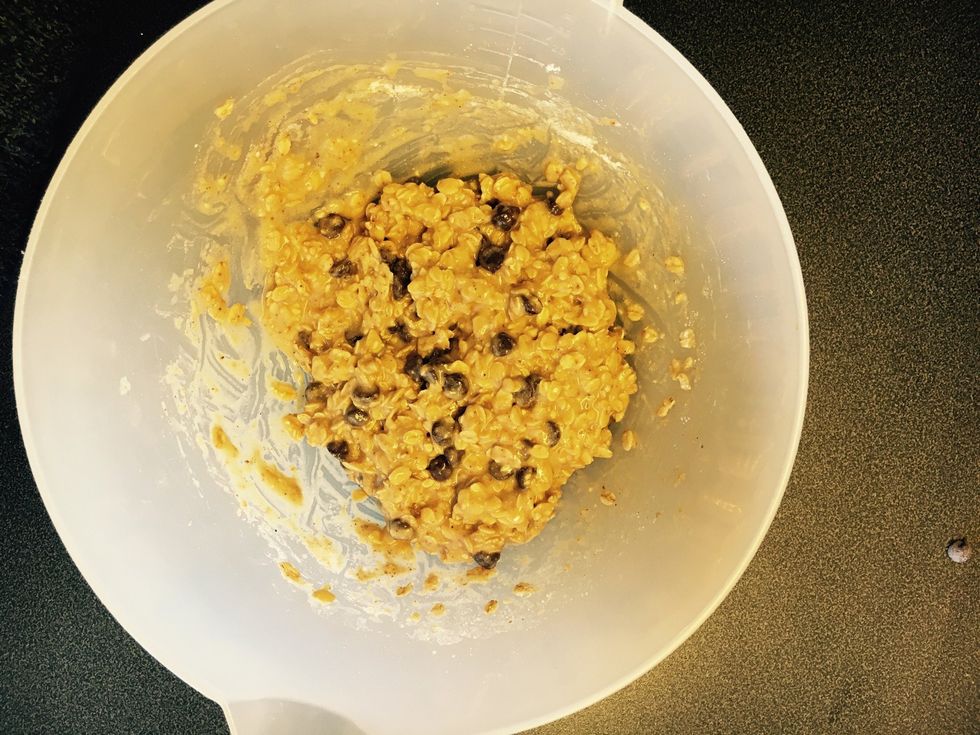Blend the chocolate in the mix