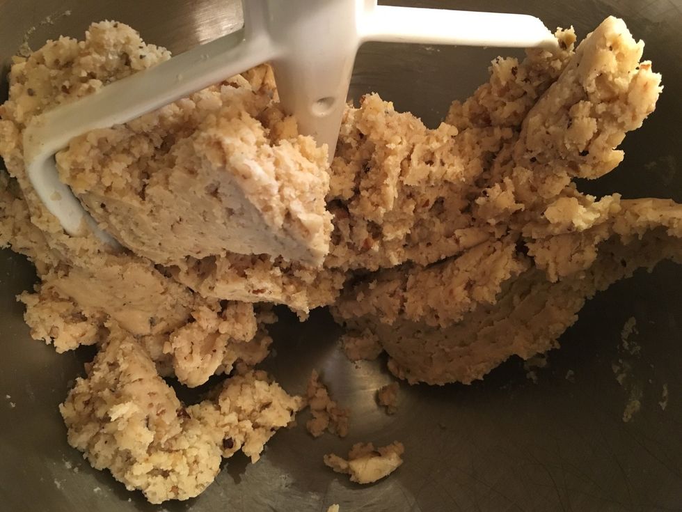 Blend the cookie dough just long enough for it to come together.