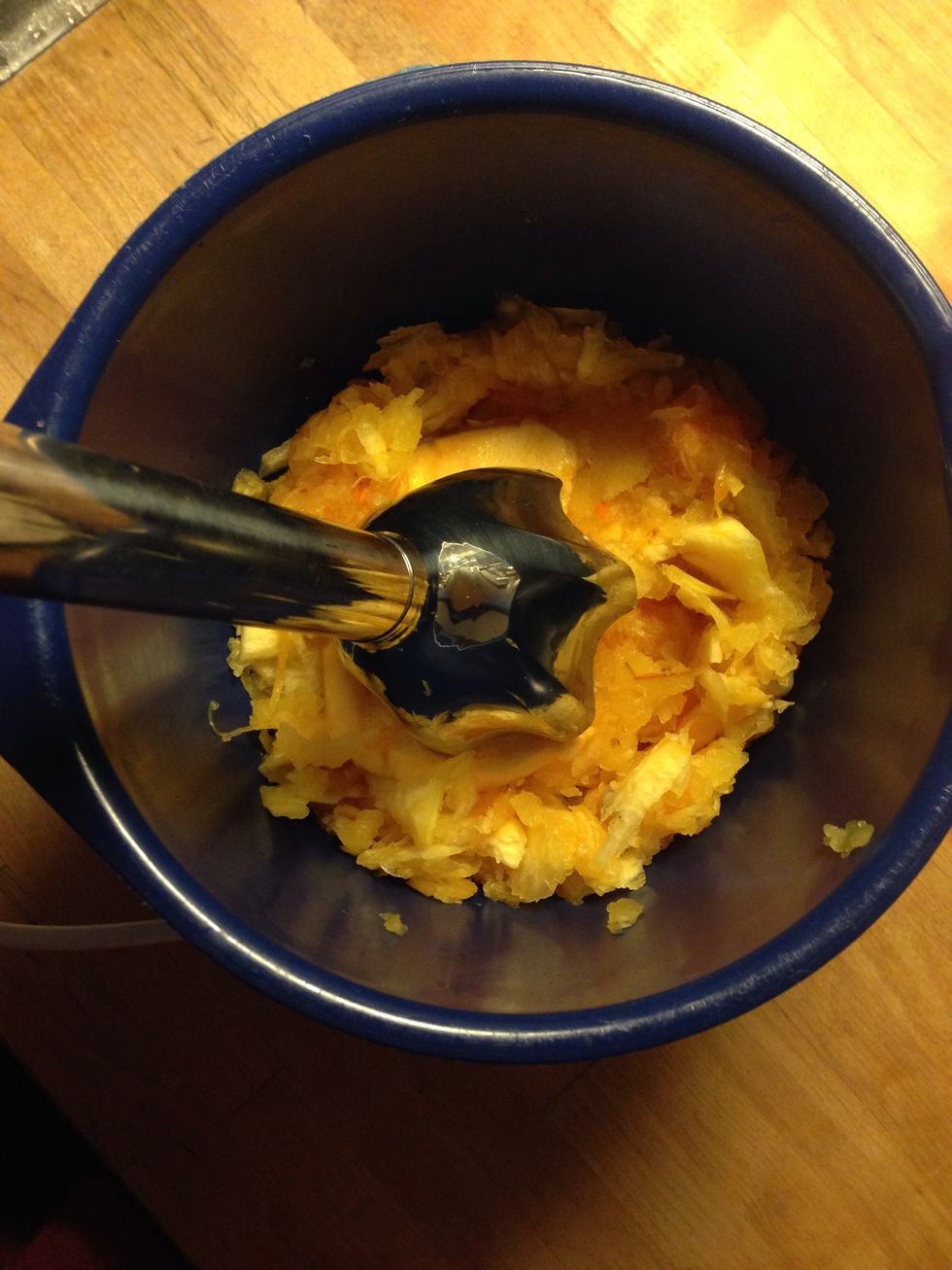 Blend the meat for at smooth paste.