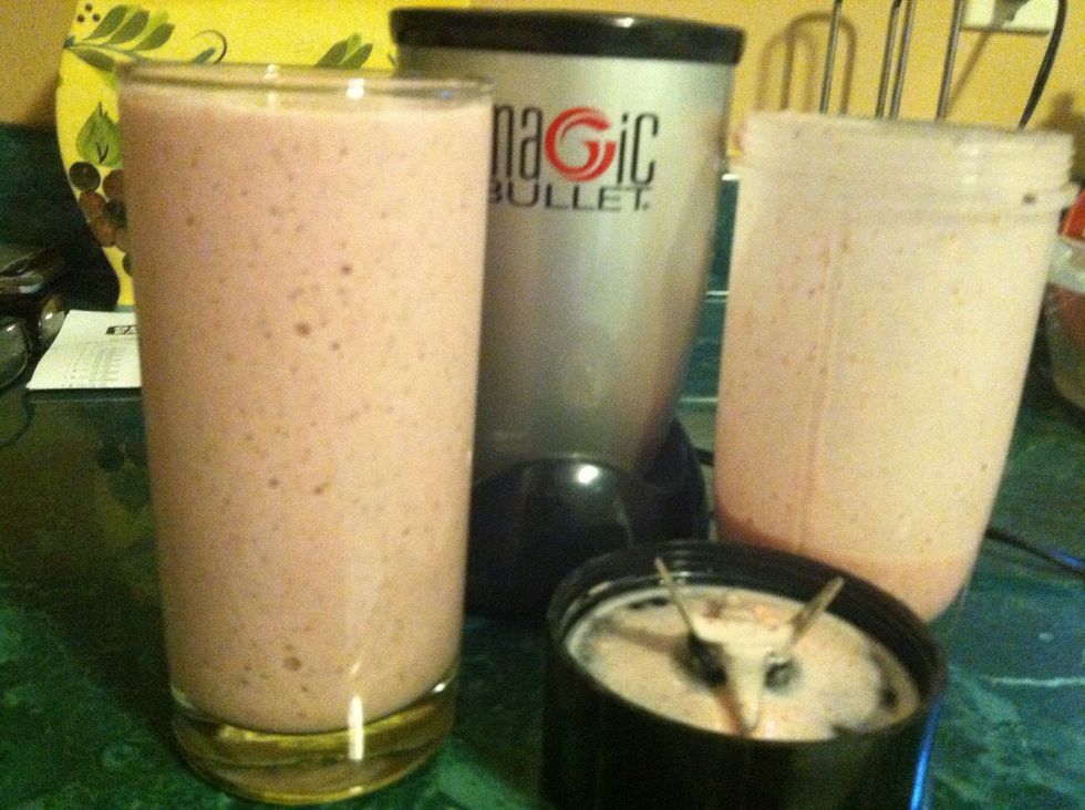 Blend the smoothie (I used my handy Magic Bullet \ud83d\ude09)