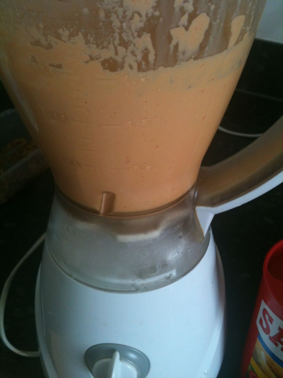 Blend till its really smooth n u can't see any granules. Myt take a while to achieve dt :) xcept ur blender is really gd ;)