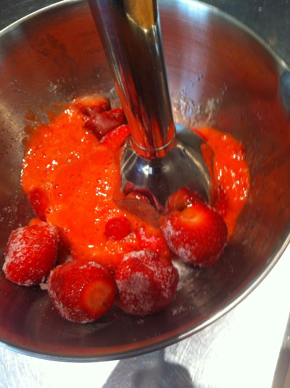 Blend till smooth with a stick blender. Or use a liquidiser jug...