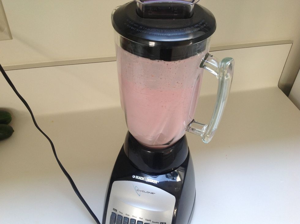 Blend till you can't hear the ice anymore!!! :) :)