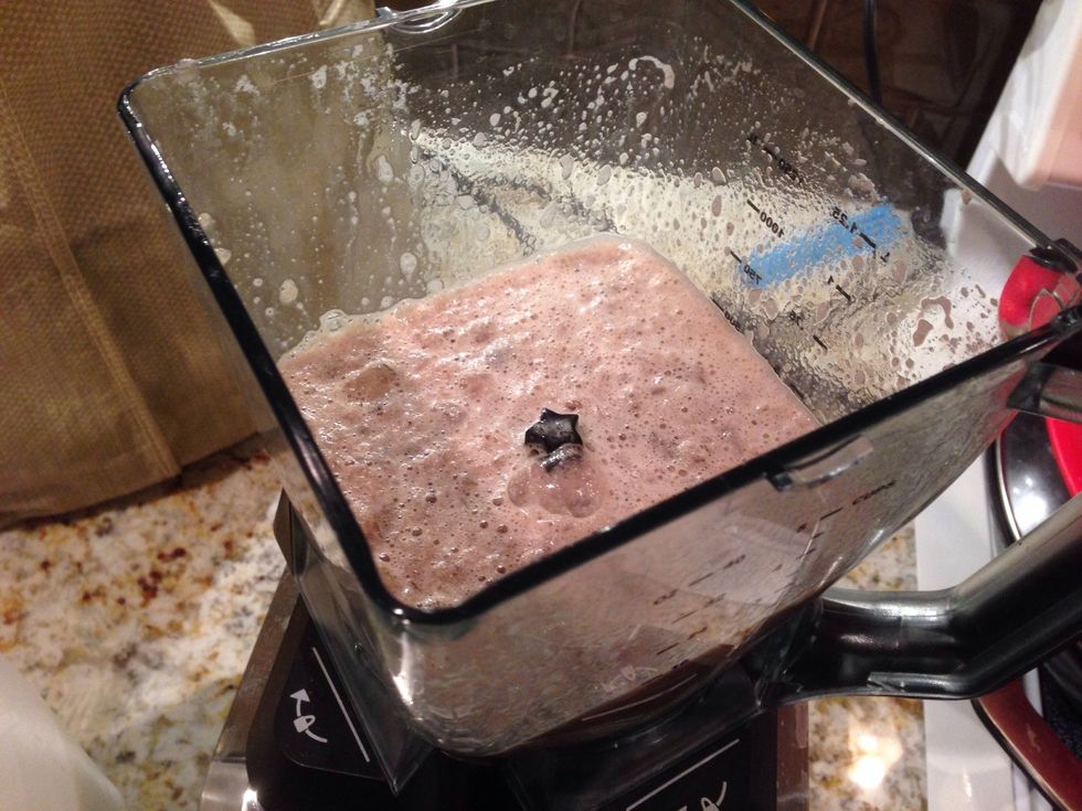 Blend to a crushed and choppy consistency. You can blend until it's smooth if you prefer.