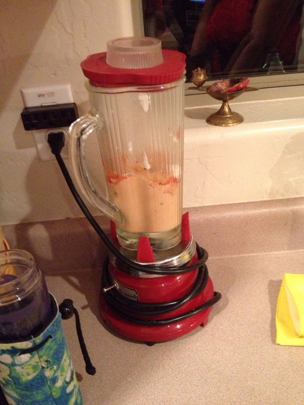 Blend until contents turn into a mostly liquified paste.