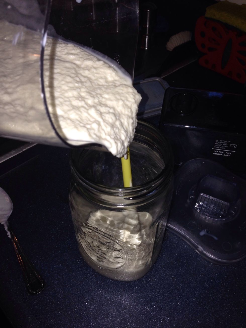 Blend until it's all smooth and happy-like.