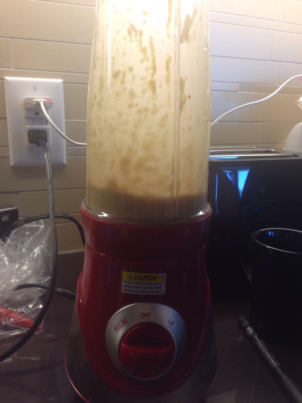 Blend until liquidy...add 1/2 cup of olive oil and continue blending :) now it's done!