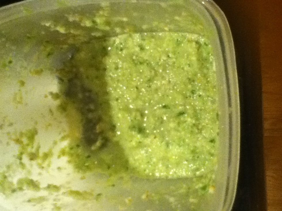 Blend until smooth look/homogenous. This was as smooth as I could make it with my hand blender