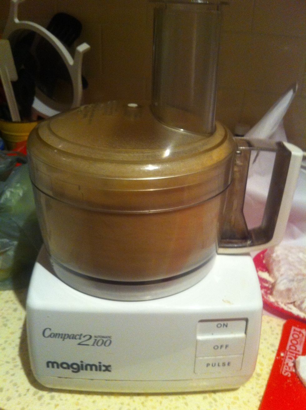 Blend until the bread has evidently turned into fine crumbs