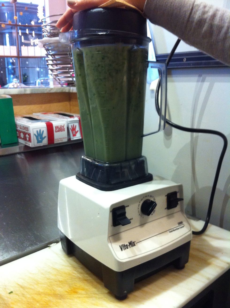 Blend until the cilantro is fine.