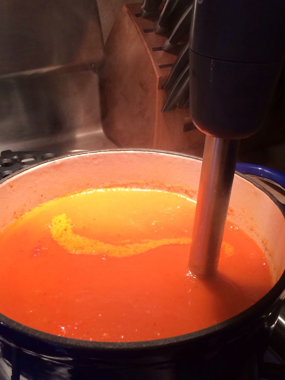 Blend until there are no visible food pieces floating about.