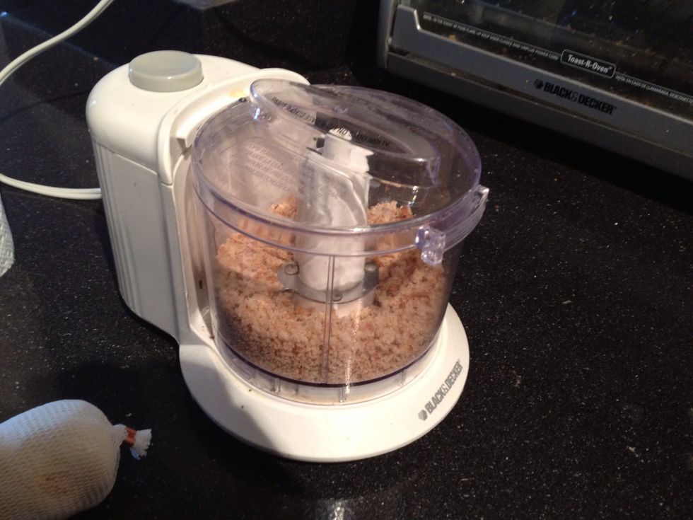 Blend up a half slice of some bread