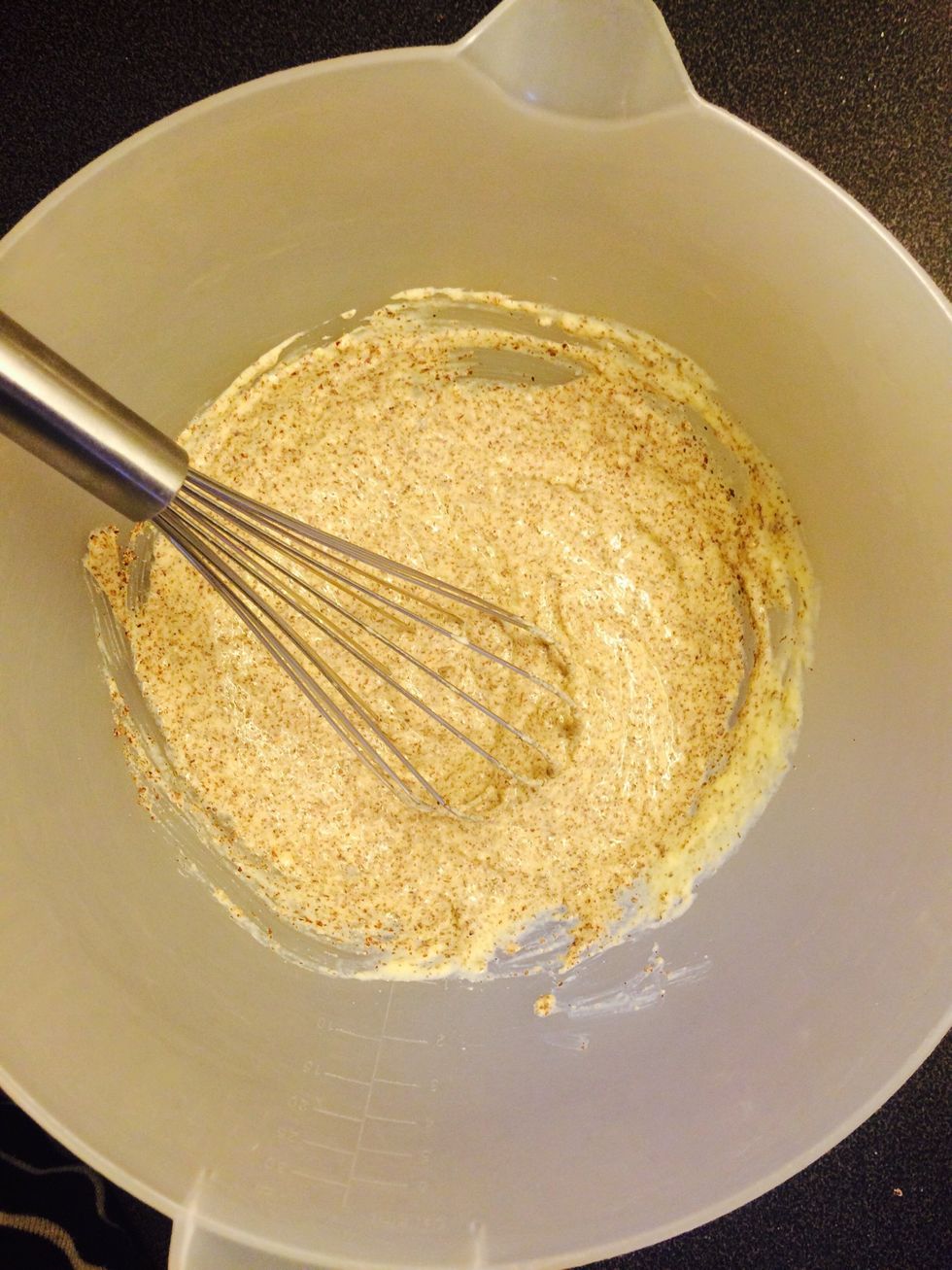 Blend wet&dry ingredients together