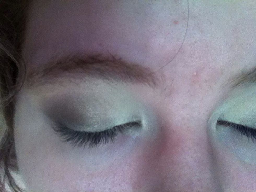 Blend your light brown into the cream, and outwards. Add your medium brown, blending it with the light brown and outwards.
