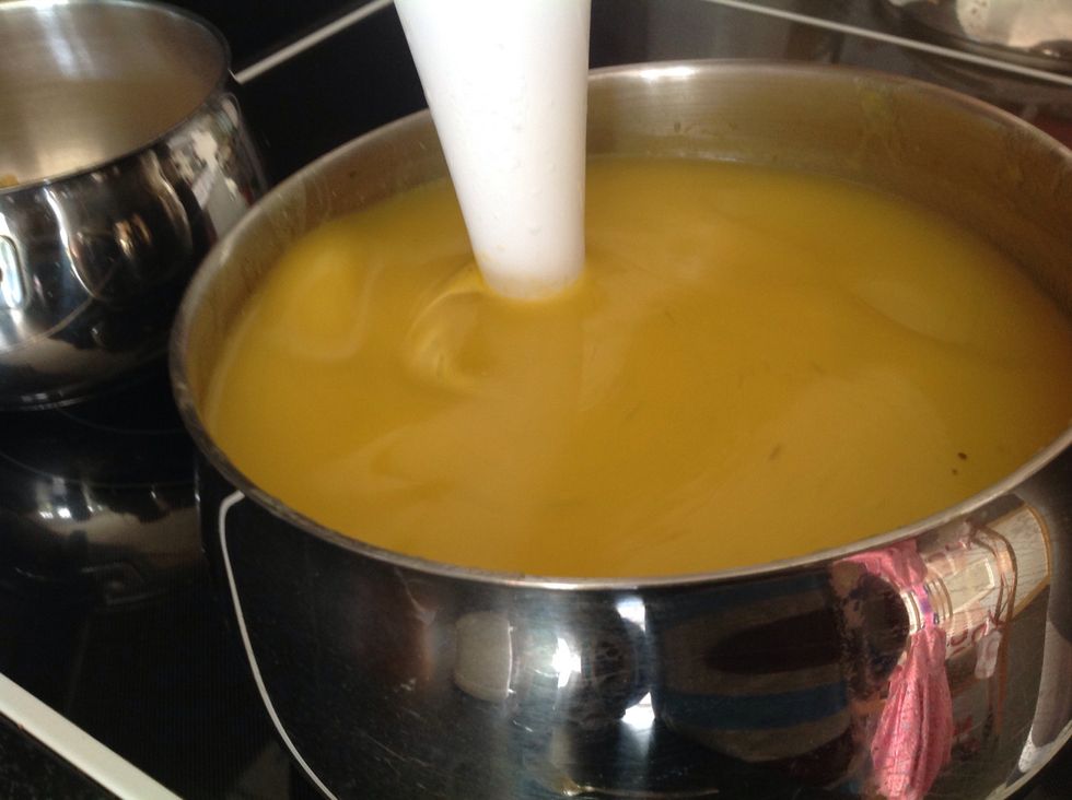 Blend  your soup add salt and pepper  if you want to.