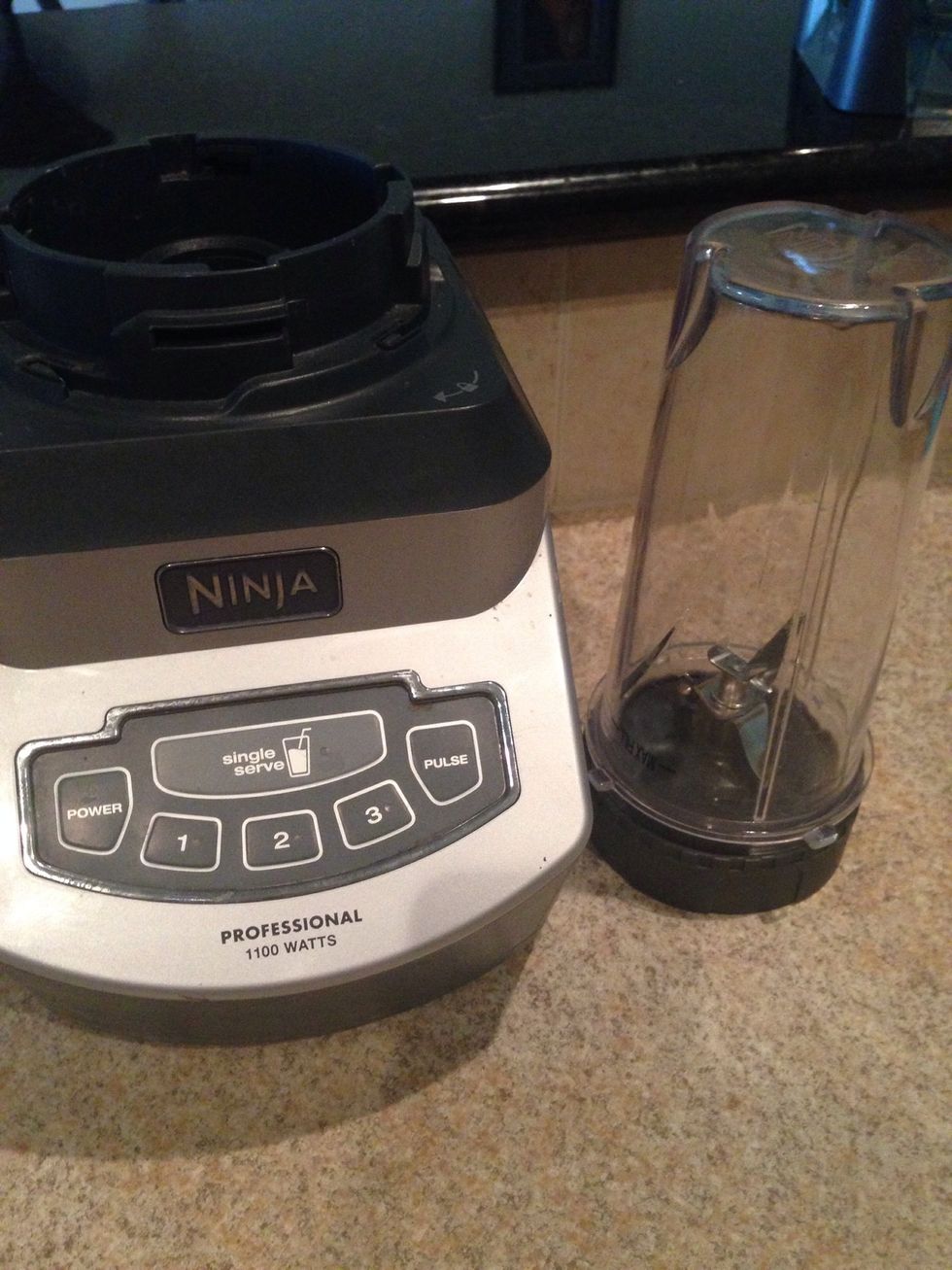 Blender and single serve cup. (Larger or anything will work)